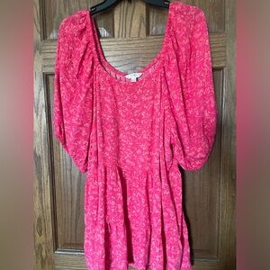 Terra & Sky Pink Babydoll Top Size 2X 20W-22w